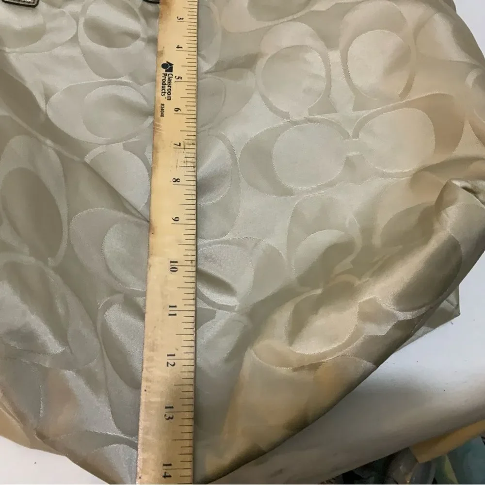 Coach tan signature Satin large Tote bag and matching removable wallet - Picture 10 of 11